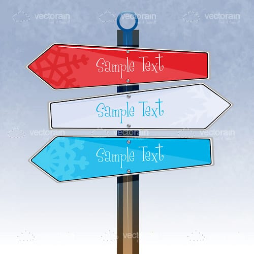 Colourful Directional Boards with Sample Text Colourful Directional Boards with Sample Text